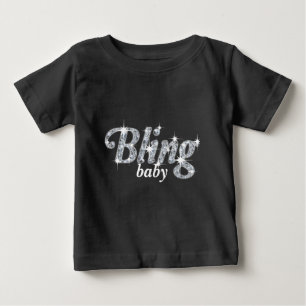 Faux diamonds on black 'Bling baby' text design Baby T-Shirt