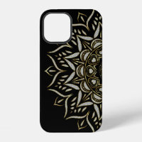 Faux diamonds texture mandala gold accent
