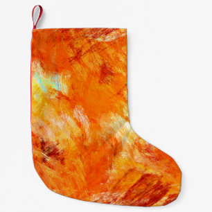 Faux digital brushstroke seamless texture. Colorfu Small Christmas Stocking