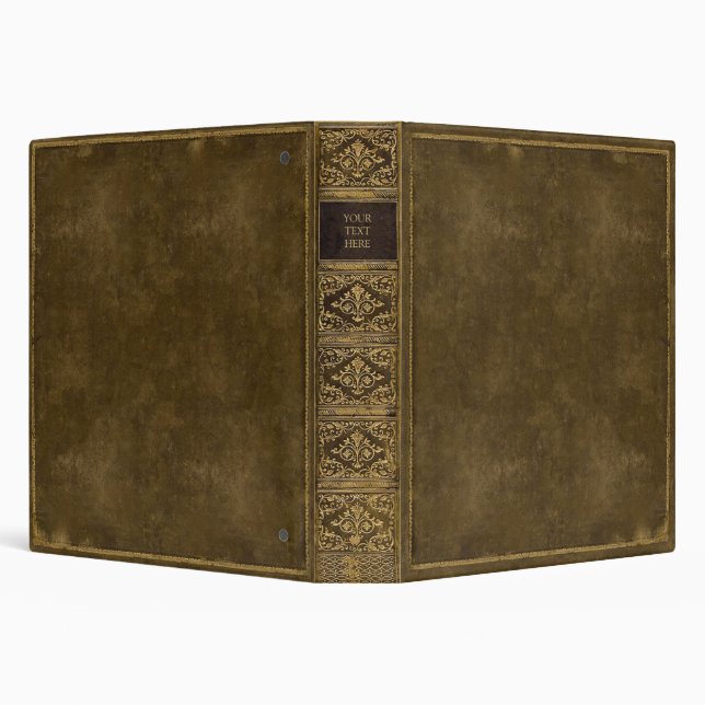 Faux Distressed Gold Green Leather Binder (Background)