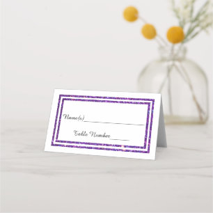 Faux Double Purple Glitter Trim - Escort Card