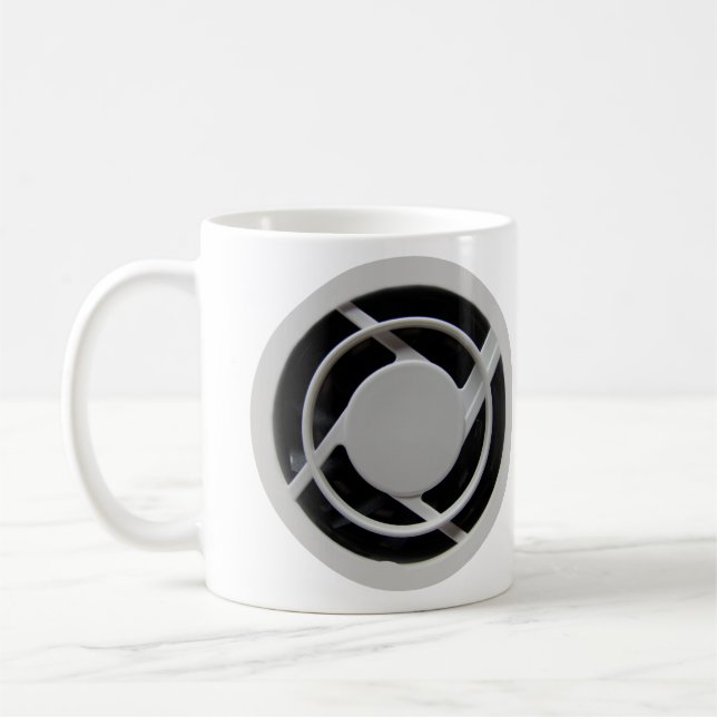 Faux Electronics Cooling Fan Coffee Mug (Left)
