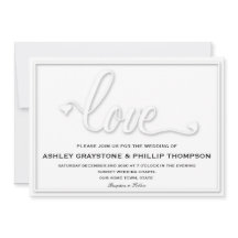 Faux Embossé Love Faire-part de mariage