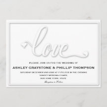 Faux Embossé Love Faire-part de mariage