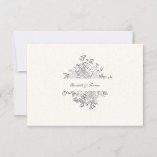 Faux Embossé Peony Formal Pearl Mariage Merci