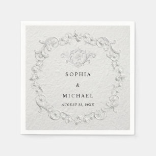 Faux Embossed Floral Wedding Napkins