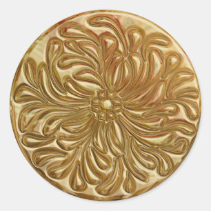 Faux Embossed Gold Design Seal