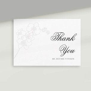 Faux Embossed Orchid Ink Elegant Wedding Thank You Card