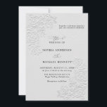 Faux Embossed White Roses Wedding Invitation<br><div class="desc">Elegant faux embossed white rose wedding invitation featuring a soft 3D-style floral border and refined minimalist typography. Fully editable text. Perfect for classic and romantic weddings. Elegant faux embossed white rose wedding invitation featuring a delicate 3D-style floral border (printed faux emboss effect, not real embossing). Fully editable template. Invite your...</div>