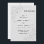 Faux Embossed White Roses Wedding Invitation<br><div class="desc">Elegant faux embossed white rose wedding invitation featuring a soft 3D-style floral border and refined minimalist typography. Fully editable text. Perfect for classic and romantic weddings. Elegant faux embossed white rose wedding invitation featuring a delicate 3D-style floral border (printed faux emboss effect, not real embossing). Fully editable template. Invite your...</div>