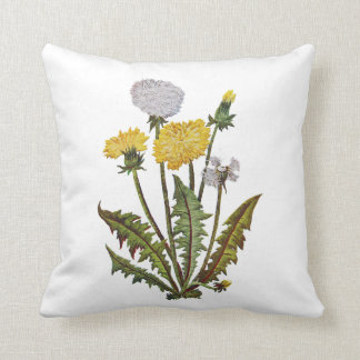 Faux Embroidered Dandelions Pillow