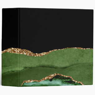 Faux Emerald Green Marbled Agate Contemporary Binder