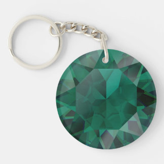 Faux Emerald Printed Acrylic Keychain