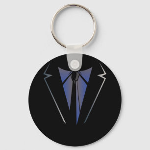 Faux Fake Tuxedo Suit Vest And tie Independence Keychain