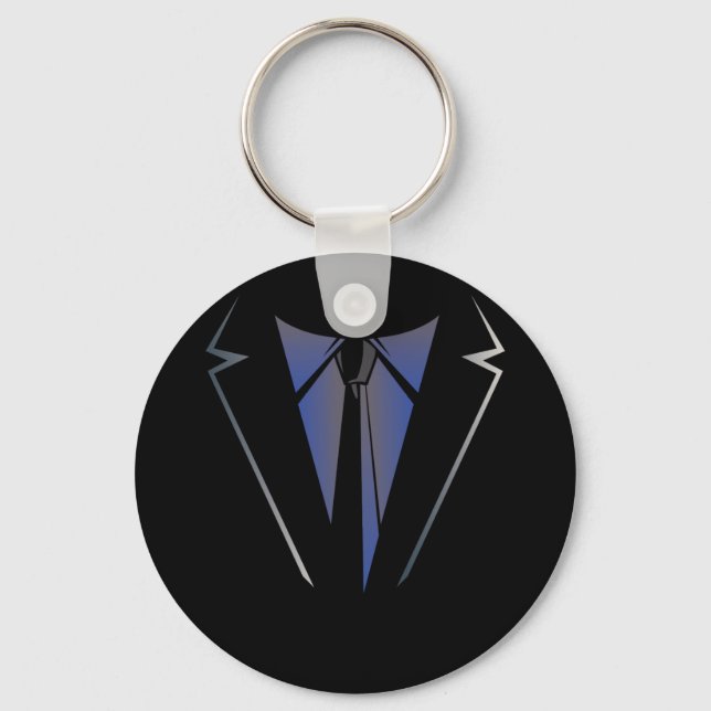 Faux Fake Tuxedo Suit Vest And tie Independence Keychain (Front)