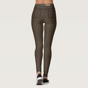 Faux Femme Brown Denim Jeans Leggings