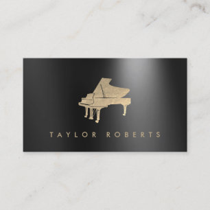 faux feuille d'or effet piano carte de visite