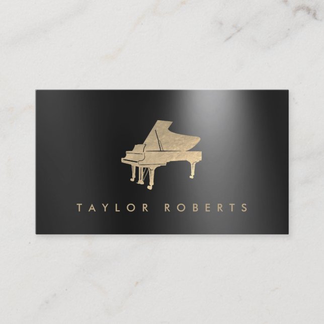 faux feuille d'or effet piano carte de visite (Devant)