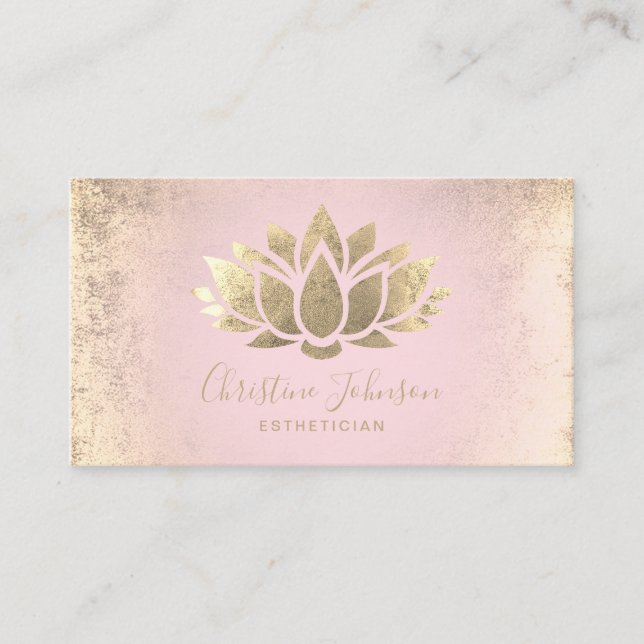 faux feuille lotus carte de visite esthéticien (Devant)