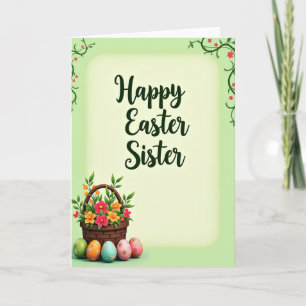 Faux Floral Easter Sister Card