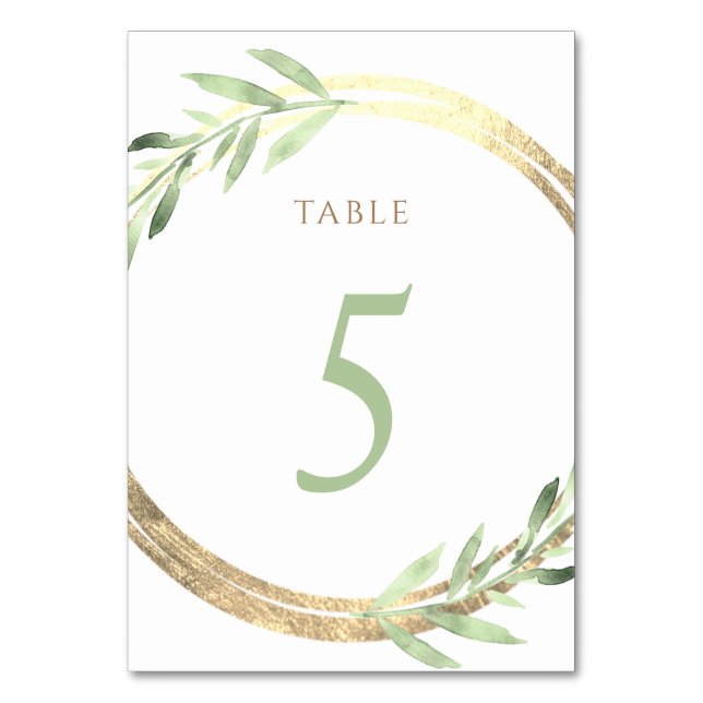  faux foil and green leaves Table Number 5 (Front)