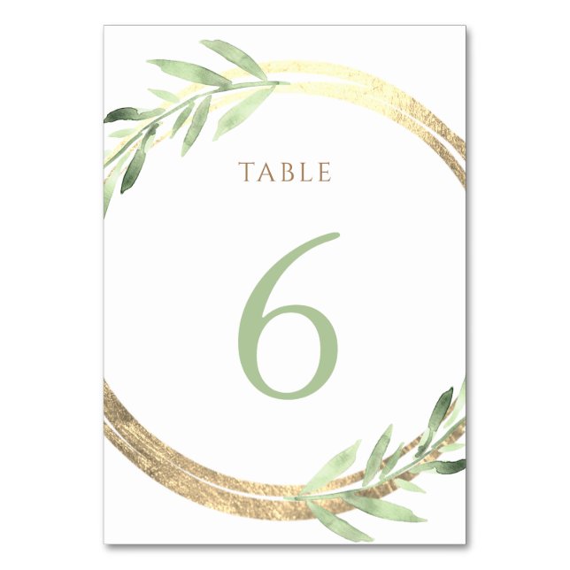 faux foil and green leaves Table Number 6 (Front)