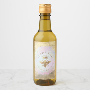 Faux foil bee  design  wine label