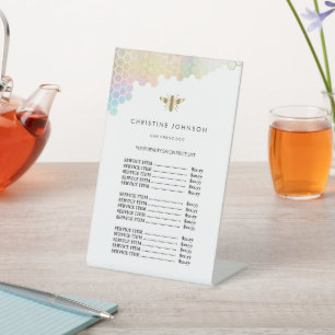 faux foil bee price list pedestal sign