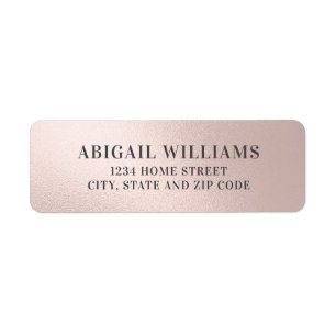 Faux Foil Blush Pink Return Address