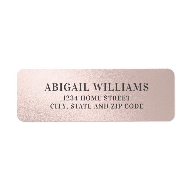 Faux Foil Blush Pink Return Address (Front)