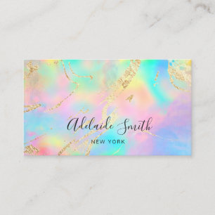 faux foil details FAUX holographic gradients Business Card