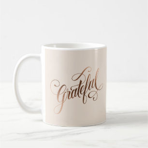 Faux-foil Elegant Grateful Script for Thanksgiving Coffee Mug