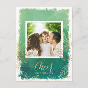 Faux Foil Feuilles de vacances - Carte postale de