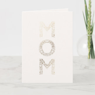 Faux-foil Floral embellished Mom Card