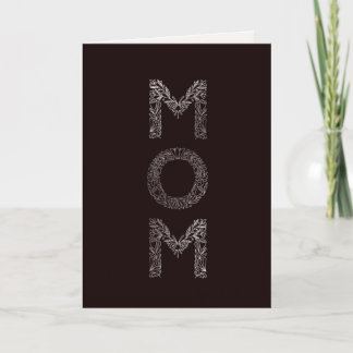 Faux-foil Floral embellished Mom Card