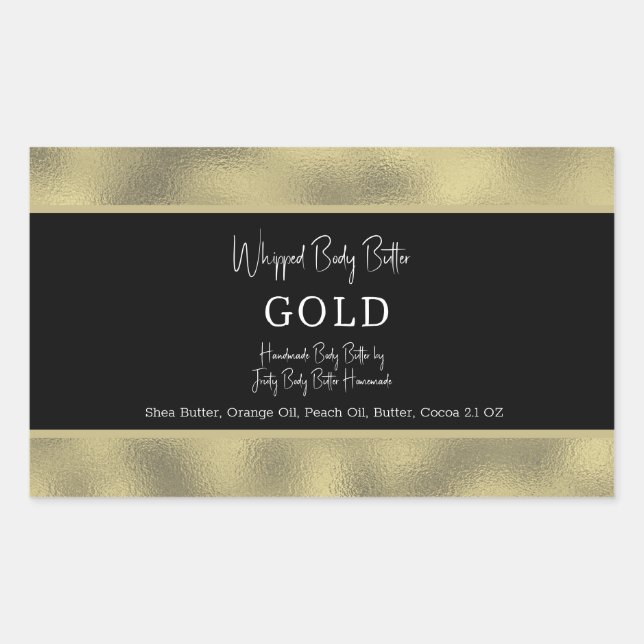 Faux Foil Gold Bath Branding Packaging Sticker (Front)
