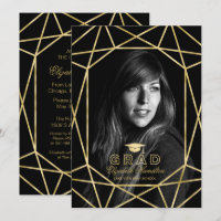 Faux Foil Gold Gem Graduation Party Photo