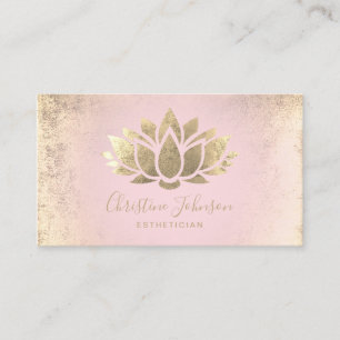 faux foil lotus aesthetician business card