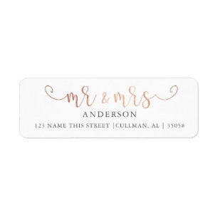 Faux Foil   Mr and Mrs   Address Labels