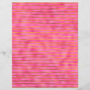 Faux Foil, Pink and Gold Stripes