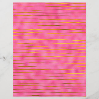 Faux Foil, Pink and Gold Stripes