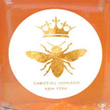 faux foil queen bee logo