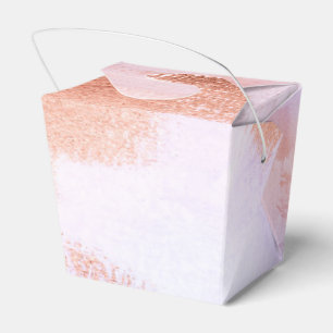 Faux Foil Rose Gold and Serenity Paint Texture Favor Box
