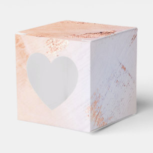 Faux Foil Rose Gold and Serenity Paint Texture Favor Box