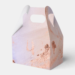 Faux Foil Rose Gold and Serenity Paint Texture Favor Box