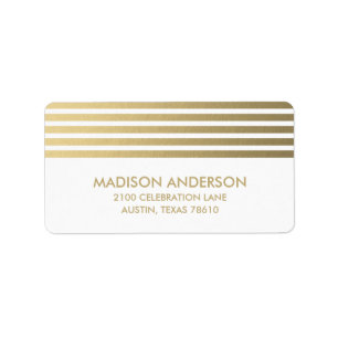 Faux Foil Stripes Graduation Address Label