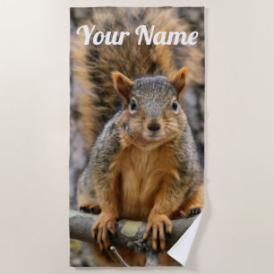 Faux fox squirrel beach towel