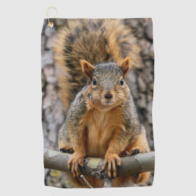 Faux fox squirrel golf towel (Front)
