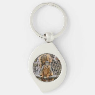 Faux fox squirrel keychain