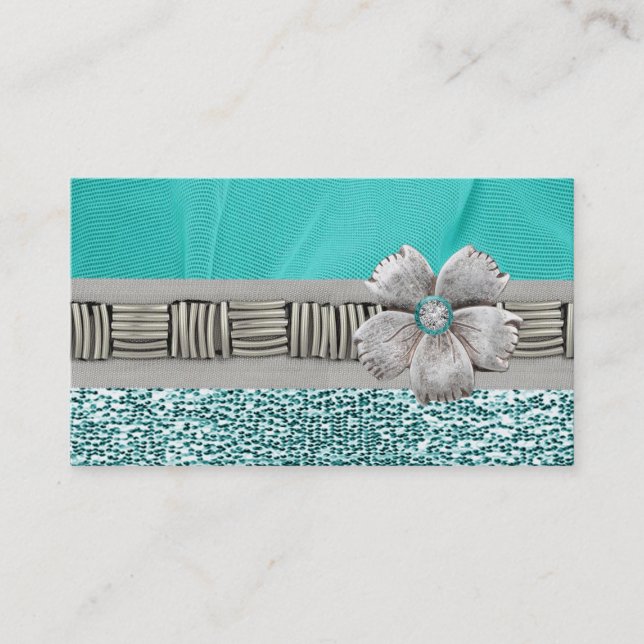 Faux gem,Jewelled & Rhinestone business cards (Front)